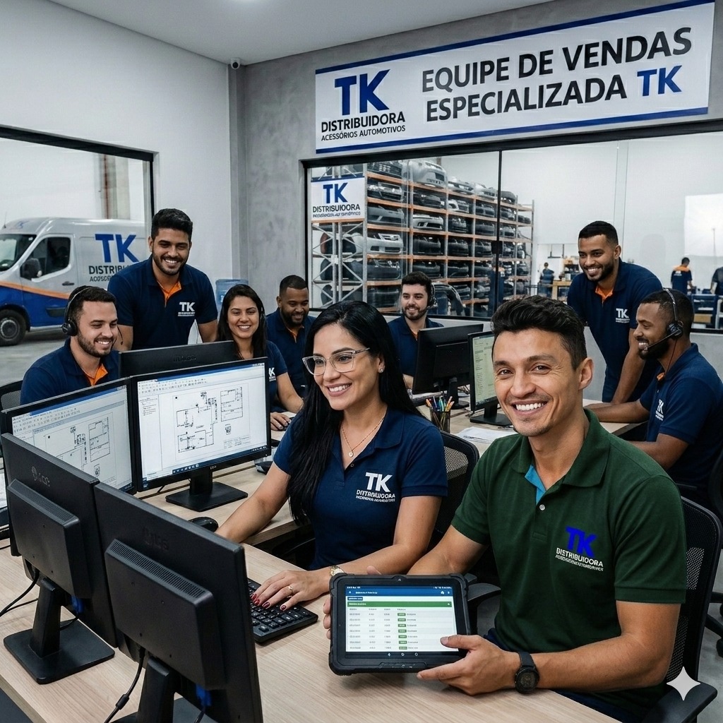Equipe de vendas especializada TK Distribuidora